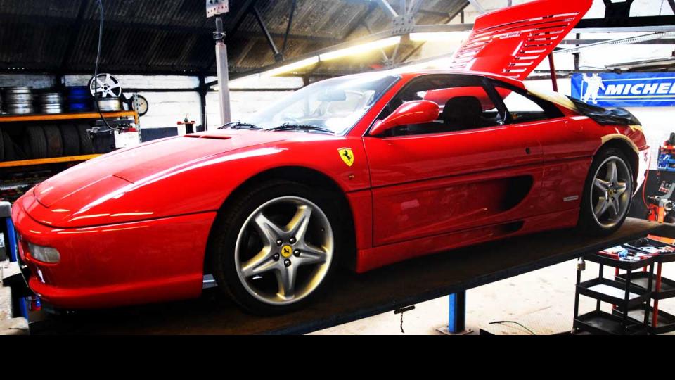 Ferrari 355 visits Devon for servicing and repair with MOT test