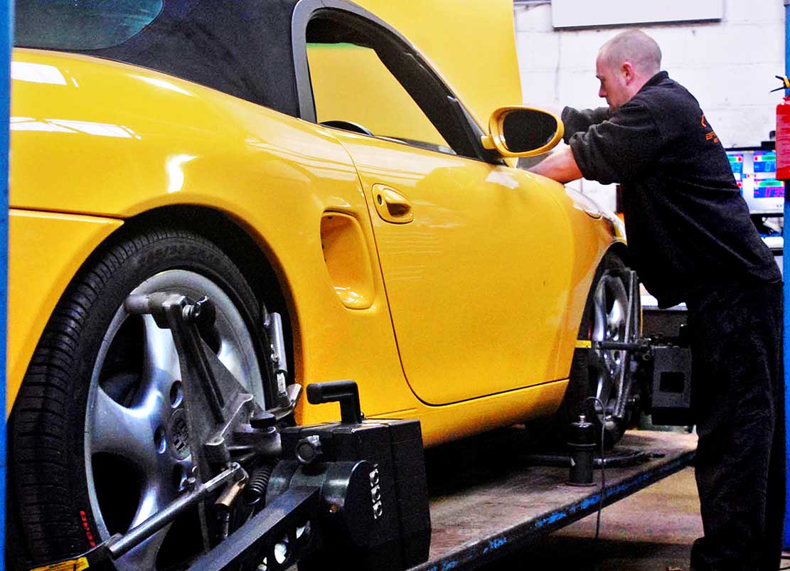 Porsche four wheel alignment & corner weighting service