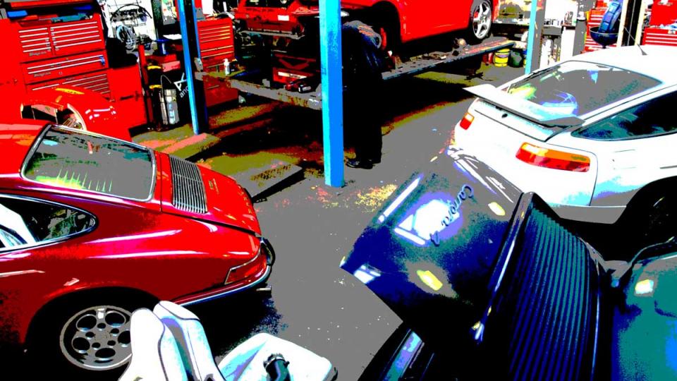 Many different Porsche models visit the Braunton Specialist