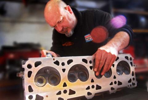 928 head preparation work for Porsche 928 engine rebuild