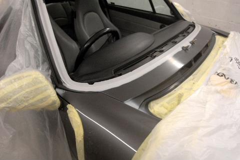 993 Porsche windscreen frame corrosion repair & refurbishment