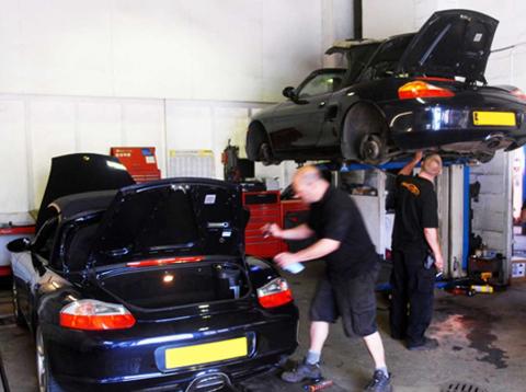 Boxster water pump water leak repair by Porsche Specialist