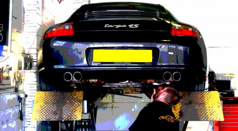 Dave inspects a Carrera Nine Eleven prior to servicing